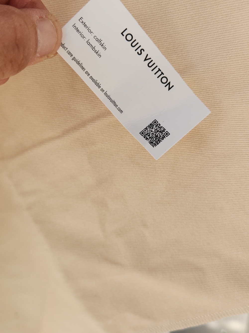 Louis Vuitton Cream Canvas Dust Bag with Teal Logo - Picture 4 of 5